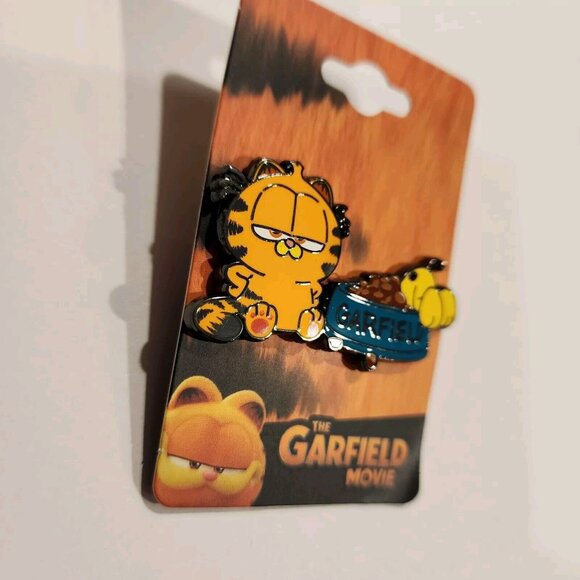 the Garfield Movie 2024 Garfield Oddie Food Bowl Enamel Pin NEW - Picture 4 of 9